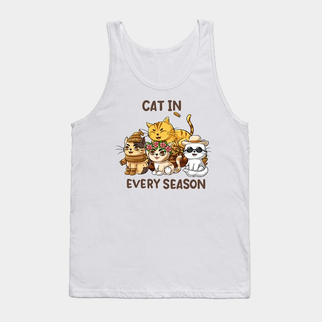 Cat every season warm color Tank Top by Holycat